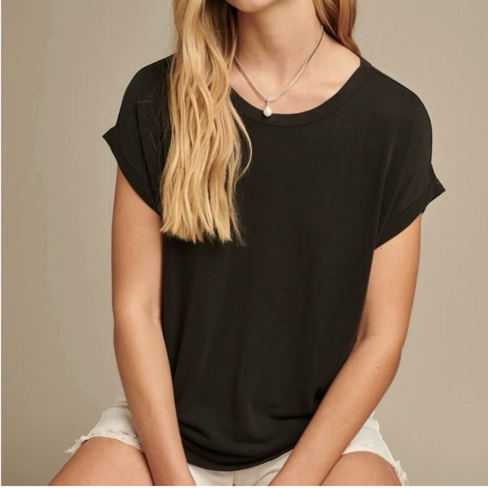 Lucky Brand Black Short Sleeve Tee XS oversized